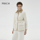 PRICH【中空保暖】復(fù)古菱格輕薄絎縫棉服冬季新款棉衣短外套女 64奶油色 L 165