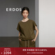 ERDOS 春夏箱型短款寬松抽繩時(shí)尚休閑百搭圓領(lǐng)女上衣T恤 軍綠 L 165/88A