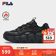 斐樂(lè )（FILA）官方女鞋加絨可頌鞋面包老爹鞋運動(dòng)鞋冬季新款休閑 黑/影黑灰-BD 37.5
