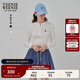 Teenie Weenie小熊女裝長(cháng)袖T恤2025秋季新款半開(kāi)襟溫柔時(shí)尚打底衫 象牙白 M
