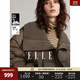 ELLE90鵝絨深棕色大翻領(lǐng)鵝絨服女2025冬裝新款小個(gè)子短款羽絨外套 深棕 M