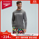 速比濤（Speedo）長(cháng)袖印花直筒寬松防曬游泳上衣男2024新款 戶(hù)外運動(dòng) 高效抗氯 深灰色 L (高175-180cm,重76-85kg)