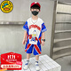 G.DUCKKIDS小黃鴨童裝男童夏季套裝卡通奧特曼衣服兒童衣服男孩短袖夏裝褲子 藍色 130 尺碼7~8歲【120-130cm】