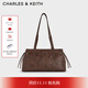 CHARLES&KEITH25秋季新品復古油蠟皮繩結單肩腋下包生日禮物CK2-20782673 Distressed Coffee咖啡色 M