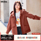 MsShe【戶外工裝防風外套】大碼女裝2025新款秋裝休閑胖mm寬松連帽外套 【擋風口袋】焦糖色現(xiàn)貨 6XL