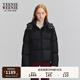Teenie Weenie小熊女裝時尚冬季簡約學(xué)院風(fēng)羽絨服連帽款短款面包服 黑色 S (160)
