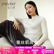 金三塔打底衫女真絲桑蠶絲秋冬保暖修身堆堆領(lǐng)立領(lǐng)肌底衣打底秋衣 半高領(lǐng)-白色 M