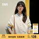 森馬外套女寬松落肩慵懶休閑簡(jiǎn)約風(fēng)春秋圓領(lǐng)純色夾克107624108001