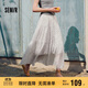 森馬（Semir）半身裙女松緊腰蛋糕裙百搭2025夏季肌理雪紡長(cháng)裙垂感107425120060