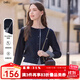 百圖betu女裝2025秋季新款毛針織衫Miu系格子拼接簡(jiǎn)約顯瘦長(cháng)袖2508T03 寶蘭 S