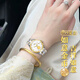 勞士頓金表女999足金鑲真鉆生日新年禮物品牌手表女士款名表機械表十大