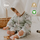 OAK FAMILY夾棉連體衣嬰兒棉服秋冬裝新生兒保暖百天男女寶寶柔暖滿(mǎn)月衣服 無(wú)帽子 絨球兔【和式款】 66cm