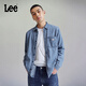 Lee標準版翻領(lǐng)經(jīng)典工裝設計男士長(cháng)袖牛仔襯衫日常休閑潮流LMT009 淺藍色 L