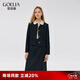 歌莉婭（GOELIA）小香風(fēng)套裝裙穿搭新款短外套A擺半裙1C9LAB350 00B黑色 S