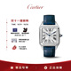 卡地亞(Cartier)山度士系列石英男表銀盤皮帶43.5mmWSSA0022