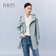菲妮迪（FINITY）品牌風(fēng)衣春季新款簡約休閑風(fēng)連帽耐皺時尚外套上衣女 藍色 M