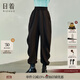 日著(zhù)原創(chuàng  )設計2024年秋季新款寬松顯瘦高腰束腳運動(dòng)休閑哈倫衛褲女 liuliu黑 M