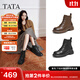 他她（TATA）靴子女2025秋冬款英倫工裝靴厚底馬丁靴真皮短靴WXB06DD5 黑色（單里） 37