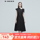 S.DEER圣迪奧夏季女裝潮流拼接褶皺不規則吊帶連衣裙S20281280 黑色/91 S 160