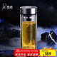 希諾（HEENOOR）抗菌玻璃杯雙層防燙辦公車載水杯男高檔泡茶杯子XN-9303 360mL