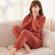 娉詩(shī)曼仙女暖暖套裝長(cháng)褲睡衣女加厚珊瑚絨家居套裝外穿百搭寬松懶人套裝 紅色暖暖睡衣套裝 均碼【建議80-130斤之內】