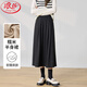 浪莎軟糯米半身裙女2024秋冬高腰顯瘦a字中長(cháng)款針織百褶大擺傘裙