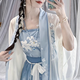 漢服女成人套裝宋制吊帶古風(fēng)女裝中國風(fēng)改良日常古裝新中式服裝夏 長干寺+吊帶+百褶裙 S