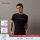Calvin KleinJeans夏季男女情侶中性年輕ck多色印花透氣修身短袖T恤J320931 CHW-深邃藍 M （推薦130-145斤）