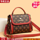 雪愛(ài)袋鼠品牌真皮單肩包包女款50送媽媽2025新款30歲40女士斜挎包小包禮物 棕配紅【禮盒+禮袋+手包卡包】