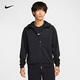 耐克（NIKE）PRIMARY DRI-FIT 男子速干全長(cháng)拉鏈開(kāi)襟百搭連帽衫防曬衣 FZ0968-010 L