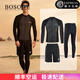 BOSOOT2024分體潛水服女情侶泳衣套裝長(cháng)袖防曬水母衣顯瘦男士沖浪服浮潛 黑+灰【男款三件套】 XXL