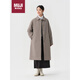 無印良品（MUJI）女式 可水洗 復(fù)合立領(lǐng)大衣 風(fēng)衣外套BDE90C4A 棕色 M 