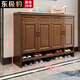 東極豹實(shí)木鞋柜客廳進(jìn)門(mén)口入戶(hù)玄關(guān)柜陽(yáng)臺臥室大容量收納帶抽屜儲物柜 A4 胡桃色（150*38*110厘米）
