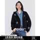 初語(yǔ)【插畫(huà)師聯(lián)名】花朵外套女2024年秋季新款休閑連帽拉鏈開(kāi)衫 黑色預售10-21 M
