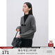 自巧小個(gè)子韓系牛角扣毛衣開(kāi)衫外套女2024秋冬新款灰色絞花針織衫 中花灰 M (4碼)