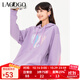 LAGOGO甜美顯白紫色連帽衛衣女拉谷谷春秋季新款時(shí)尚百搭寬松上衣 紫色(Q1) L 165/40