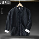 JEEP SPIRIT冬季中國風(fēng)唐裝男棉麻復古風(fēng)棉衣寬松大碼棉服中式棉襖中山裝外套 黑色 2XL(200-230斤)