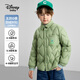 迪士尼（DISNEY）童裝兒童男童輕薄襯衫羽絨服按扣菱格保暖上衣23冬DB431KE08綠140