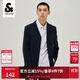 杰克瓊斯秋季男士純色百搭質(zhì)感高街流行時(shí)尚休閑西裝222308007 海軍藍 S 