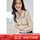 梵希蔓法式英倫撞色邊小香風(fēng)針織衫女優(yōu)雅氣質(zhì)顯瘦百搭春秋季上衣 72375 杏色 L