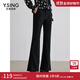 衣香麗影黑色微喇休閑褲女2025年春季新款設(shè)計(jì)感開叉顯瘦喇叭褲子 黑色 M