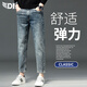 DK高端九分牛仔褲男秋冬新款復古潮流直筒修身黃泥男褲加厚加絨褲子 X1黃泥九分 常規 31