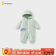 童泰（TONGTAI）嬰兒連體衣冬季純棉夾棉寶寶衣服新生兒連帽哈衣爬服綠色73cm