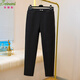 貝娜妮（Beinani） 加肥大碼女牛仔褲胖妹妹200斤松緊腰彈力加絨加厚休閑褲胖人長(cháng)褲 黑色 4XL 建議180-200斤