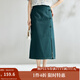 茵曼（INMAN）新中式復(fù)古盤扣牛仔裙女2025夏季新款時(shí)尚百搭顯瘦A字開叉裙 牛仔藍(lán) M