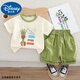 迪士尼寶寶男童2025洋氣夏裝寶寶新款短袖衣服小童夏季兩件套短褲套裝 綠色 數學(xué)長(cháng)頸鹿短袖套裝ALZ 100 建議90-100cm1歲半-2歲