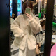 溫格芳 小香風(fēng)毛絨外套女冬季2025新款高級感加厚皮毛一體毛毛氣質(zhì)上衣 奶油白 M
