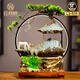 旺鼎檀流水生財(cái)擺件創(chuàng)意新中式流水循環(huán)水魚缸客廳辦公室喬遷開業(yè)禮品 流水生財(cái)