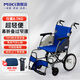 三貴（MIKI）手動(dòng)輪椅車(chē)輕便折疊小輪老年人超輕量便攜航鈦鋁合金免充胎CRT-2 【輕便折疊8.7KG】CRT-2藍色