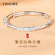 銀千惠999足銀手鐲女士手環(huán)實(shí)心繁花推拉時(shí)尚七夕情人節(jié)生日禮物送女友 錦繡時(shí)光手鐲+七倉配送/當(dāng)次日達(dá)+配首飾證書 生日/紀(jì)念日禮物